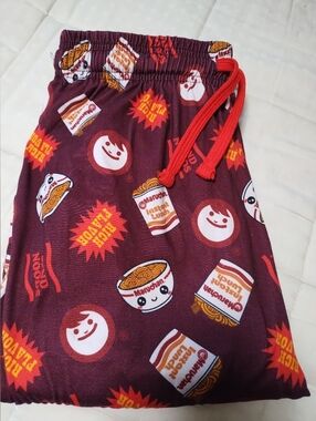 Maruchan Instant Lunch Ramen Pajama Bottoms Size Medium Drawstring Waist